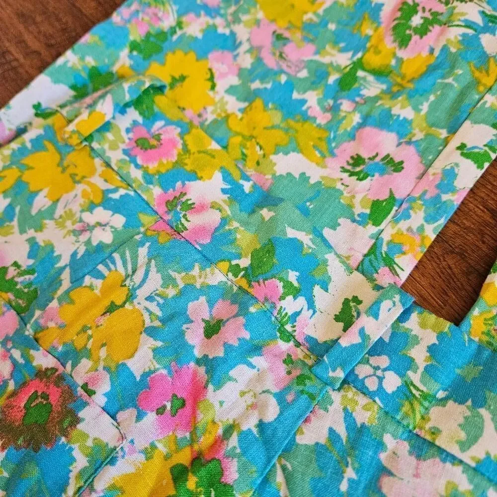 Zara Floral Linen Blend Flared Trousers